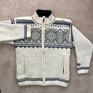 Norskwear Wool Fair Isle Zip Sweater Cardigan Made Norway Women's XS Norsk Wear